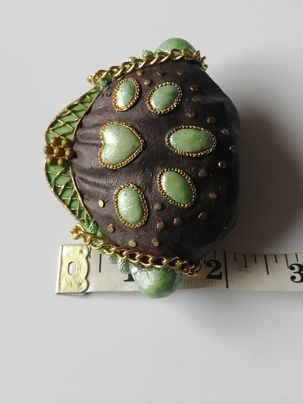 2/$20🔹Vintage Miniature Purse Ceramic Resin Figurine Brown Mint Turquoise - Picture 9 of 10
